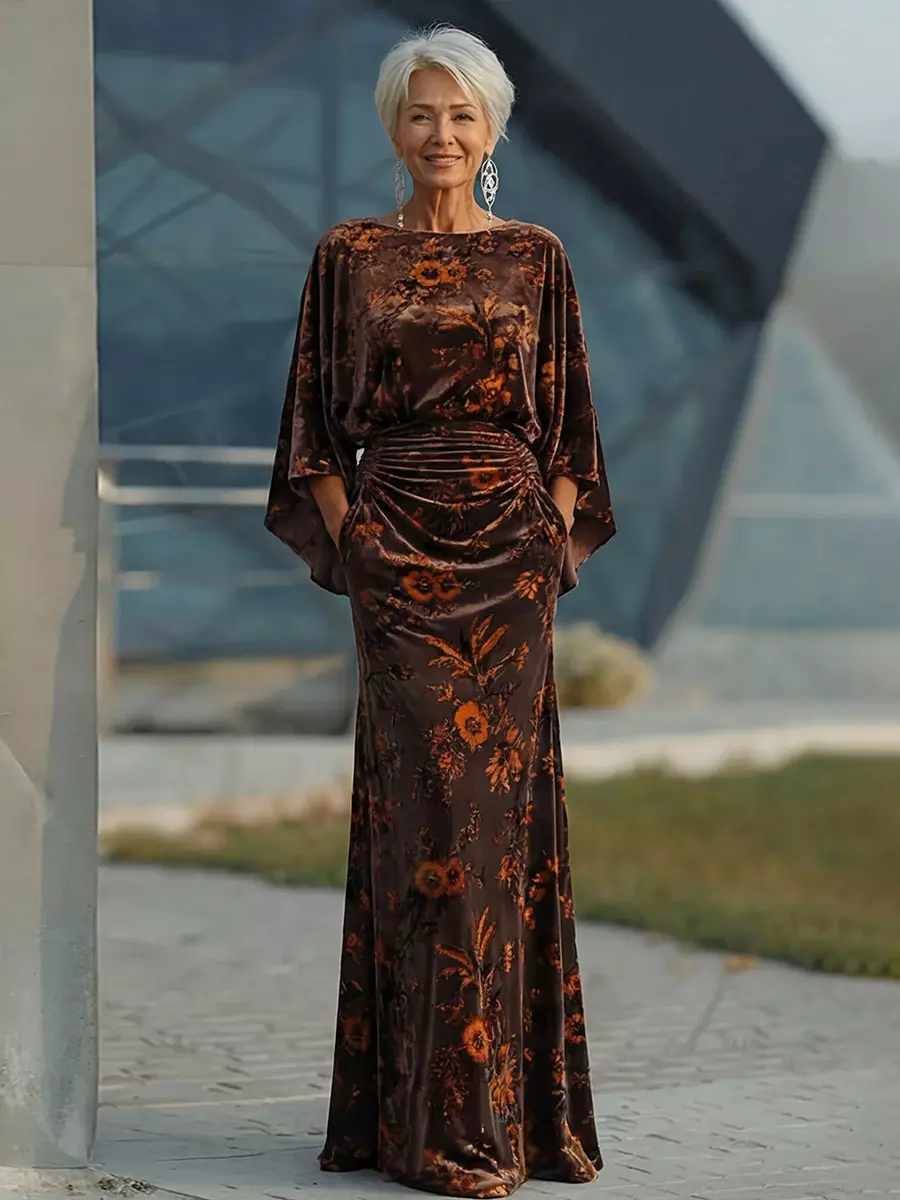 cult gaia dress gold Olive Green Formal Evening Dress with Overskirt Lace Embroidery V Neck 3/4 Sleeve Elegant Mother of the Bride Gown main image 1