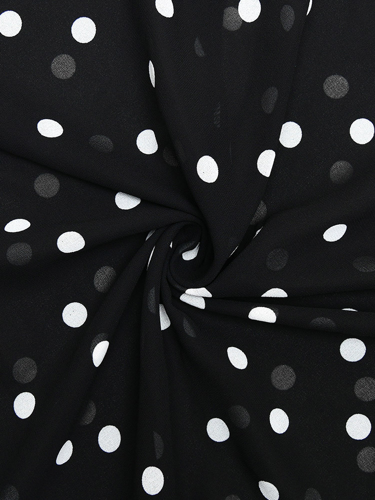 Vacation Dresses Maxi Sleeveless Polka Dot V-Neck Sexy Black Dress