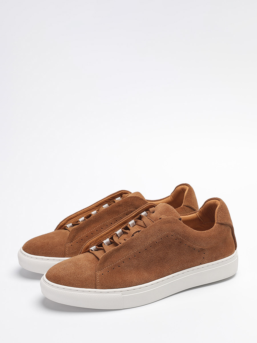 Men's Casual Shoes Suede Leather Round Toe Lace Up Skate Shoes-image-1088126