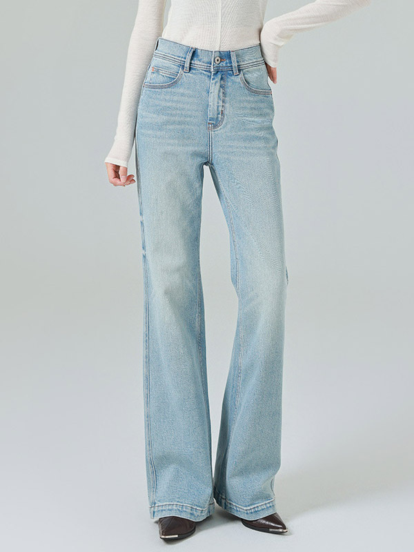 Jeans Bottoms Modern For Women Casual Raised Waist Denim Street Wear Jeans-image-1089250