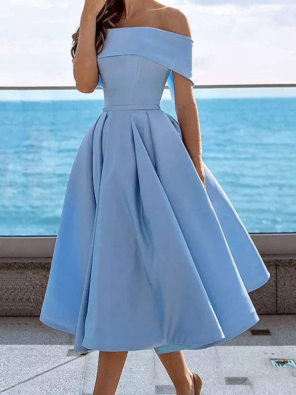 a line tea party dress purple tea party dress ZAPAKA Women Tea Length Prom Dress with 3D Flowers  Purple A Line Tulle Party Dress, Purple / US26W