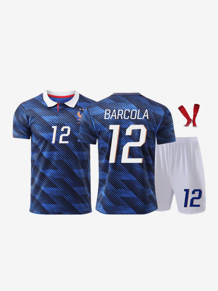2026年フランス代表ホームサッカーユニフォーム（背番号12 バルコラ