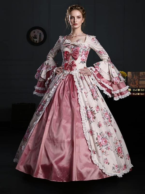 Vintage Costumes Women's Marie Antoinette Costume Polyester Dress Dress Vintage 18th Century Costume-image-1090838