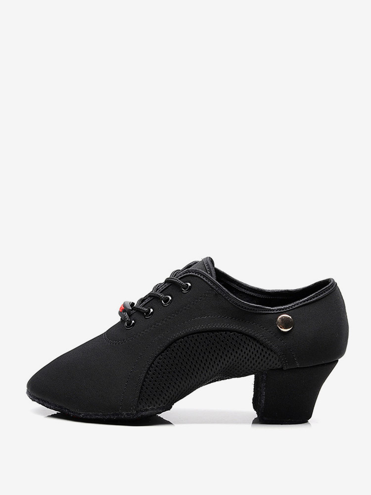 Chaussures de danse latine noires à bout fermé chaussures de danse de salon