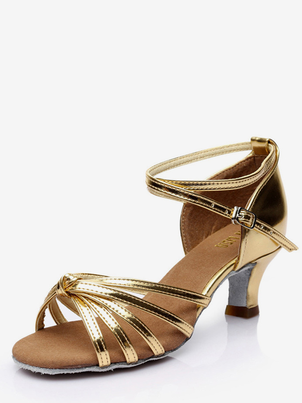 Chaussures de danse latine marron à bout ouvert pour femmes