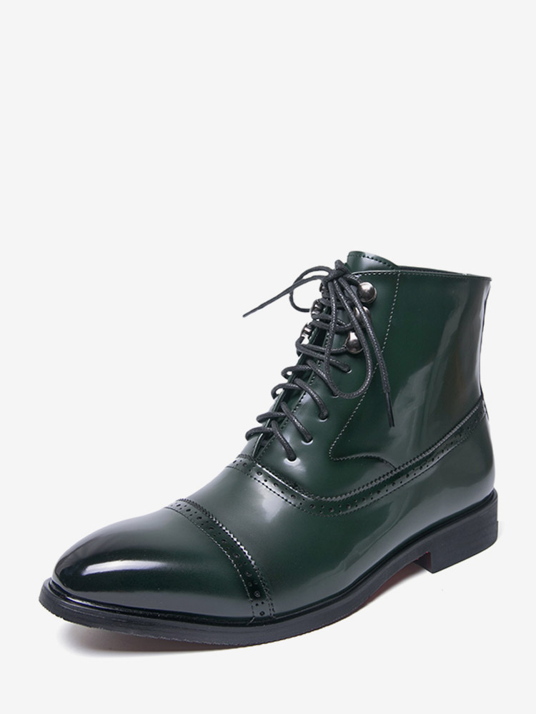 Bottines pour hommes à bout rond et lacets style décontracté