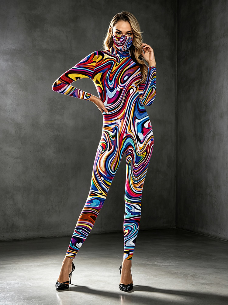 Combinaisons fluo costumes impression numérique 3D combinaisons moulantes phosphorescentes zentai costumes de cosplay d'Halloween combinaisons en 