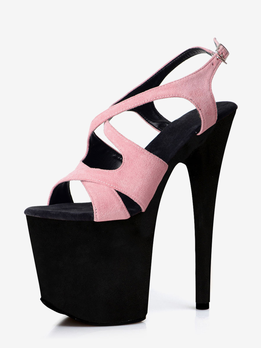 Sandales sexy à talons hauts plateforme bout ouvert brides