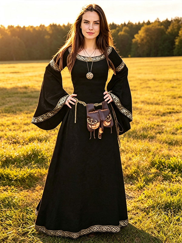 Costume rétro Renaissance médiéval élégant gothique rétro costumes de cosplay