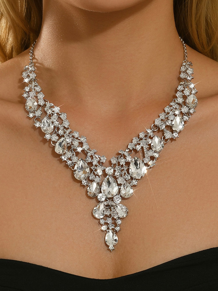 Ensemble de bijoux de mariage pour la mariée en métal magnifique