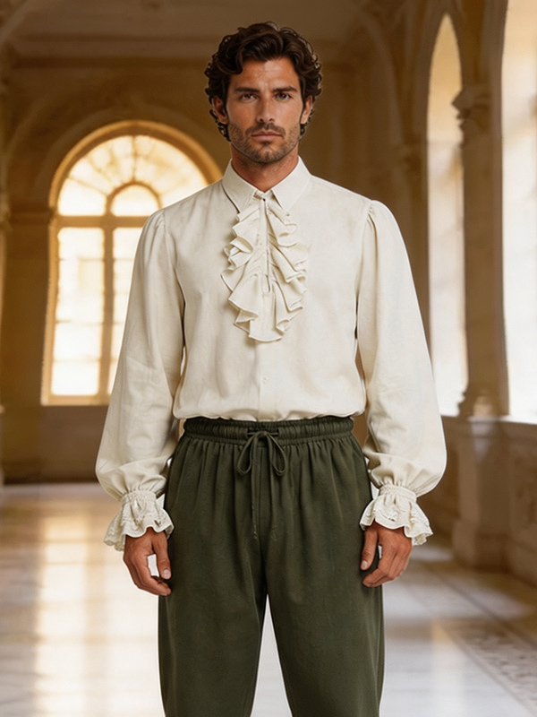 Chemise à volants de vampire victorien pour homme costume d'Halloween haut de costume de vampire Renaissance