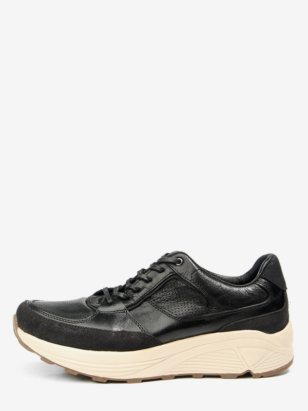 Baskets plates décontractées à lacets bout rond noires pour hommes