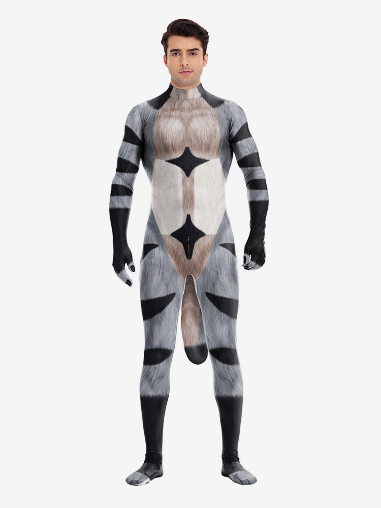 Neonfarbener Ganzkörperanzug Wolfs-Muskeloverall Cosplay 3D-Digitaldruck Catsuit Zentai