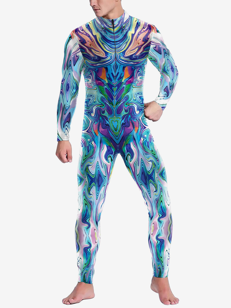 Catsuits Zentai Kostüme Neon Bodysuit Halloween Cosplay Kostüm 3D Digitaldruck UV-Leucht-Body Halloween