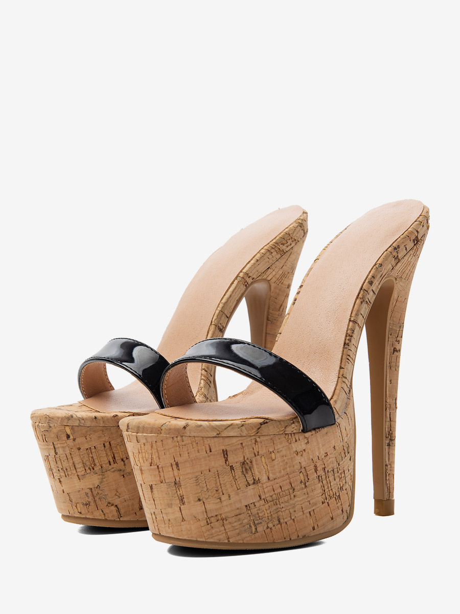 Sandales à talons hauts pour femmes plateforme bout ouvert talon aiguille