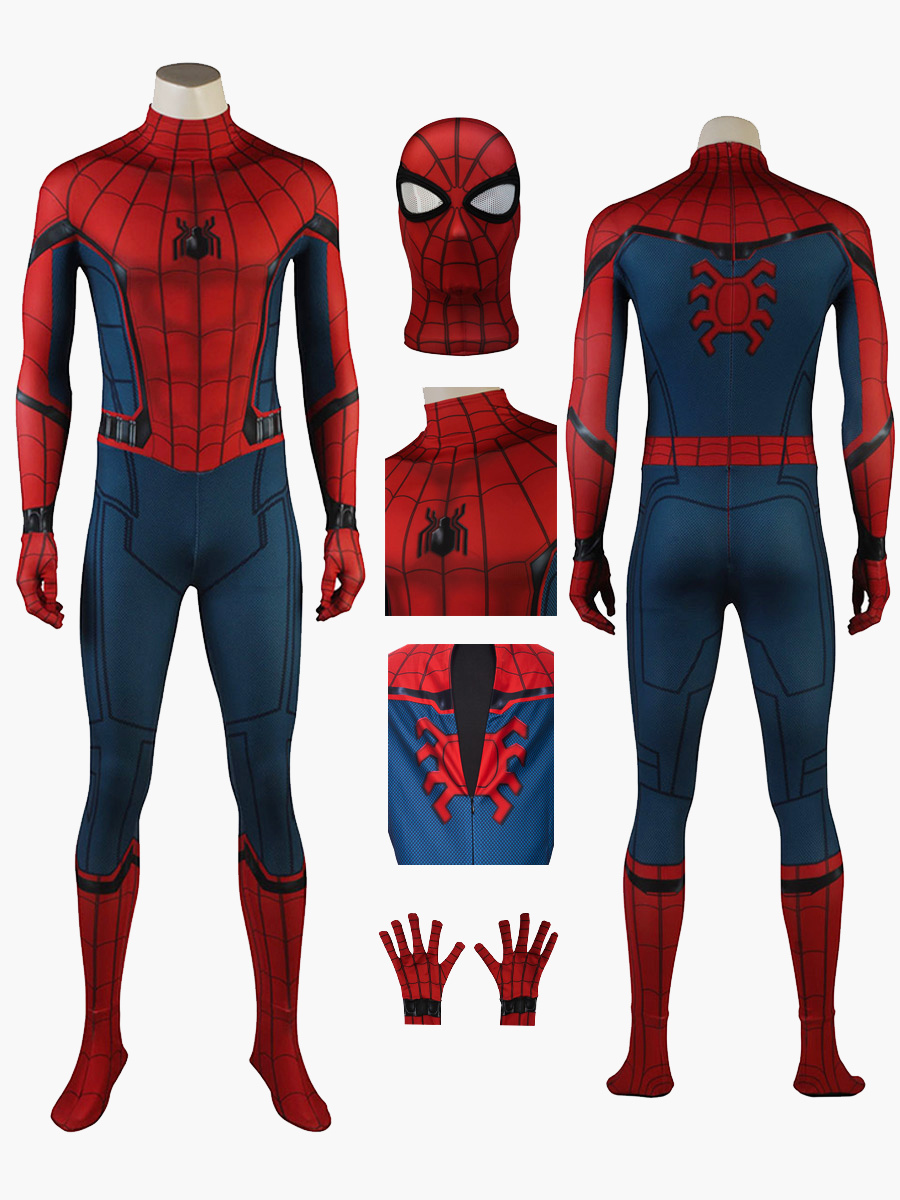 Spiderman Kostüm Erwachsene Homecoming Peter Parker Cosplay Anzug mit Kapuze