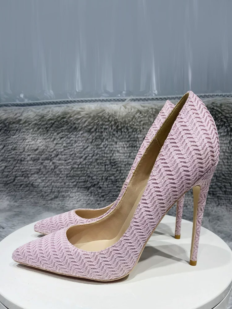 Pinkfarbene High Heels spitze Stiletto-Absätze elegante Damenschuhe