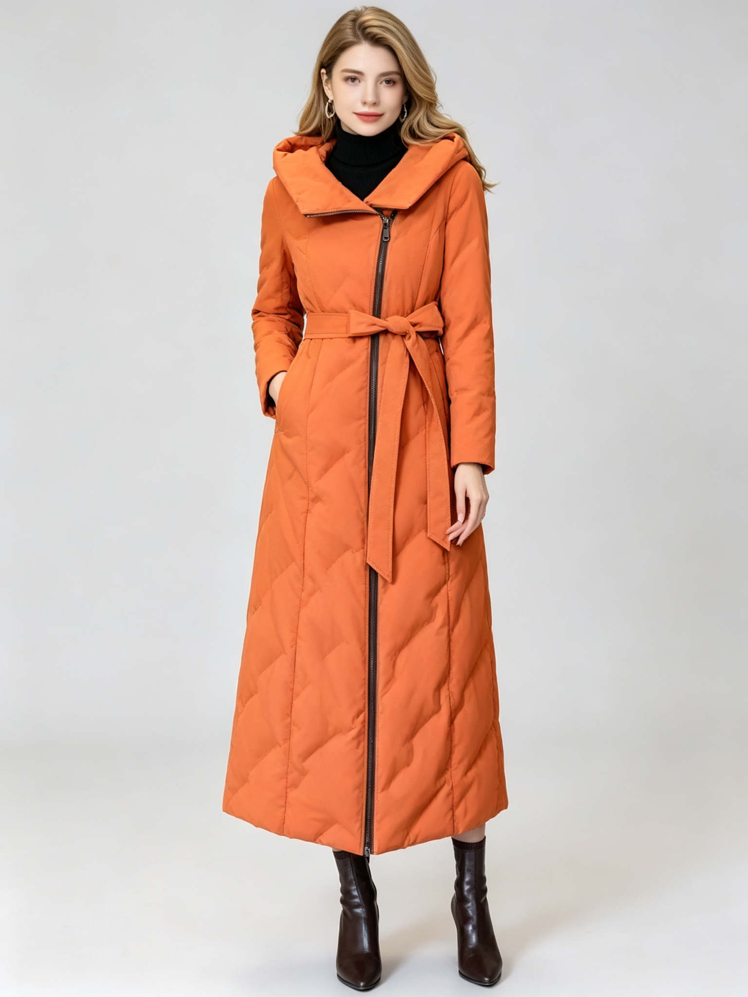 Women's Long Down Jacket Winter Puffer Coat Thick Warm Outerwear