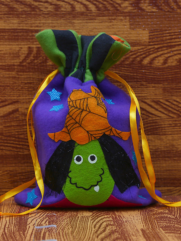 Sac à friandises citrouille d'Halloween sac cadeau en peluche pour enfants sac à main citrouille