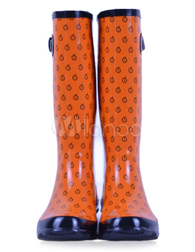 womens orange rain boots
