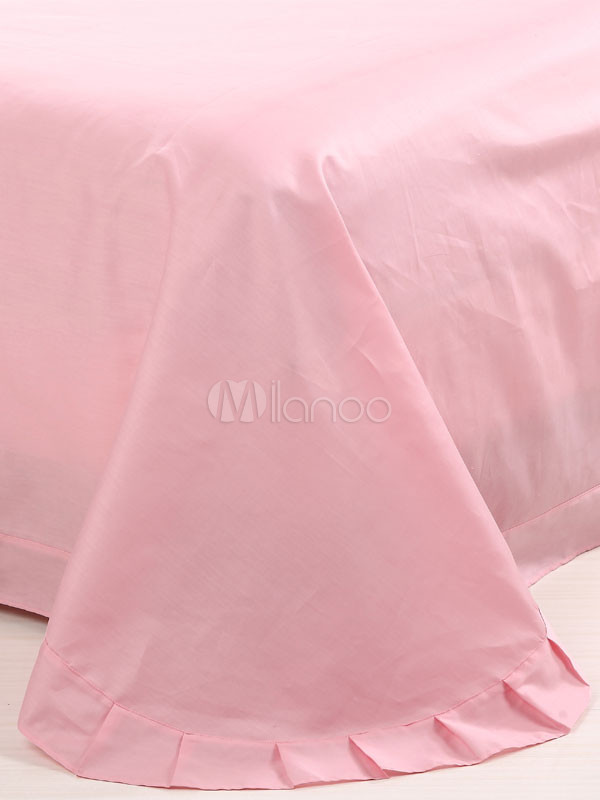 Light Blue Pink Color Block Pattern Duvet Cover Cotton Bedding Set