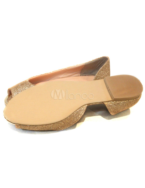 Glitter Casual Flat Open Toe Womens Ballet Flats - Milanoo.com