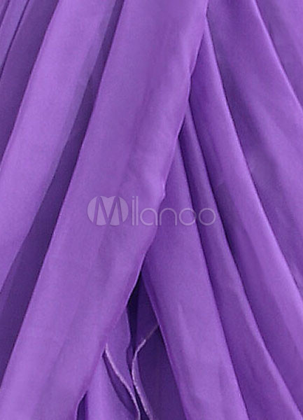Cross Pleated Bodice Short Chiffon Dresses Lavender