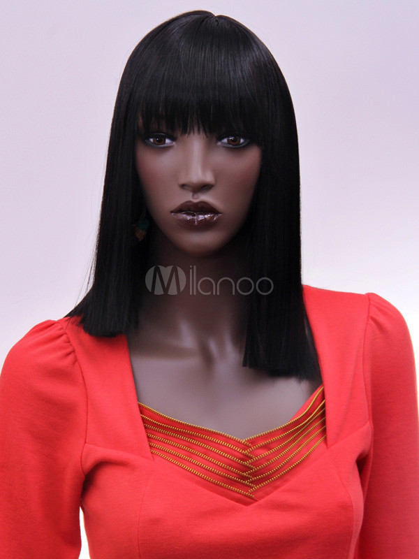 黒の合成中の直線の有名人についてのかつら Milanoo Jp