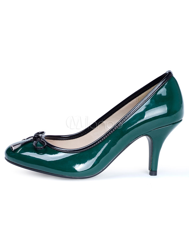 dark green low heels