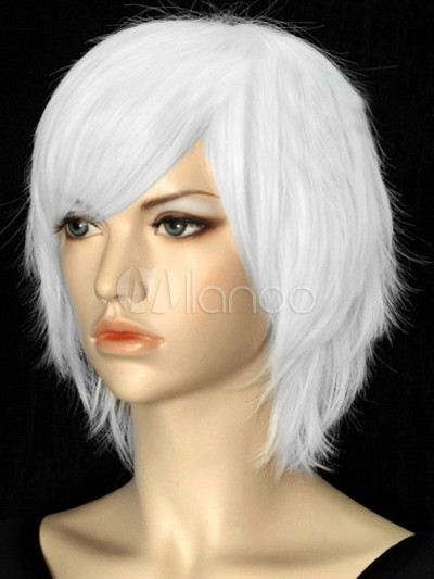 Cool White 40cm Faux Short Full Wig - Milanoo.com