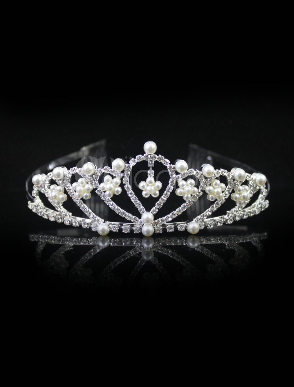 Classic Sweet White Diamond Wedding Tiara Headband - Milanoo.com
