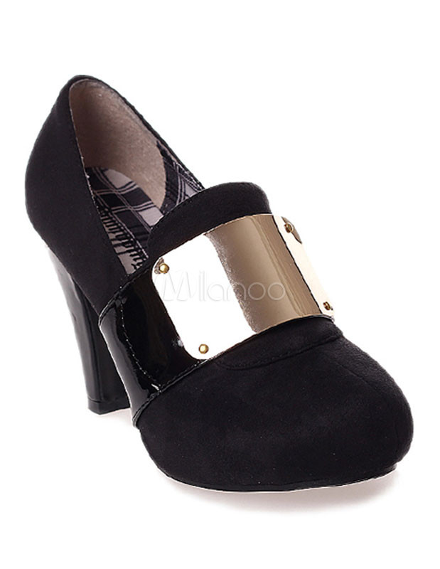 Retro Nubuck Women's Casual Chunky Heel Shoes - Milanoo.com