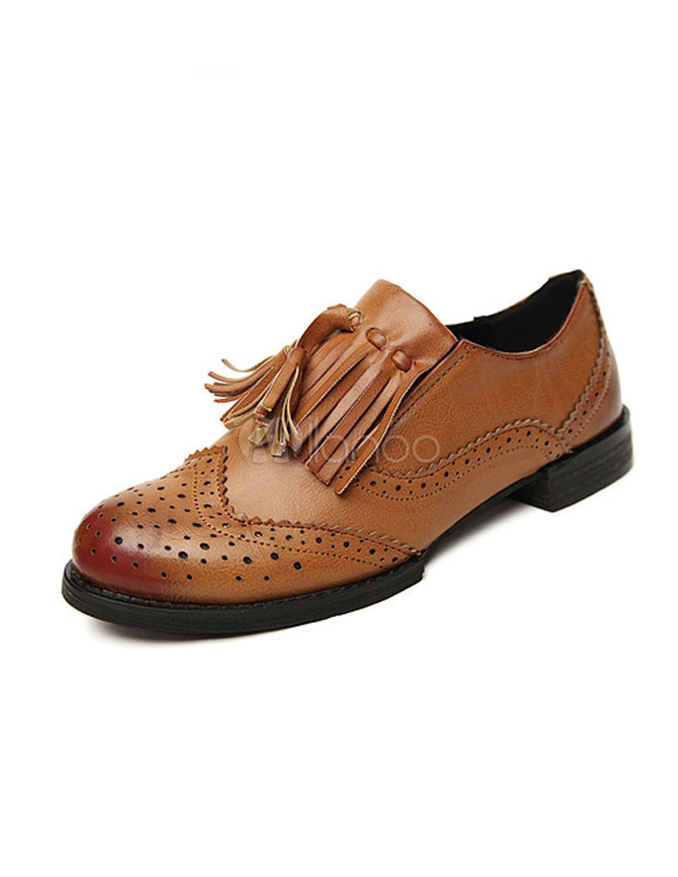 Perforierte Tassel Damen Oxford-Schuhe - Milanoo.com