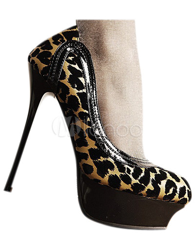 yellow leopard print heels