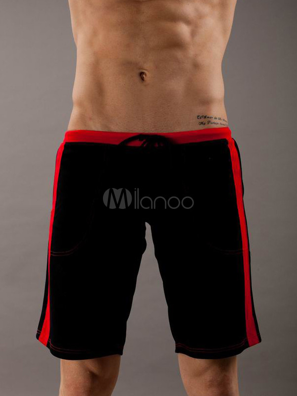 Cool Black Color Split Polyester Men's Shorts - Milanoo.com