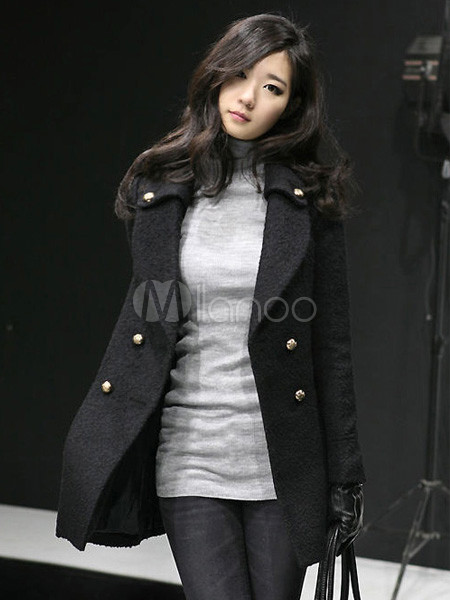 casaco preto de lã feminino