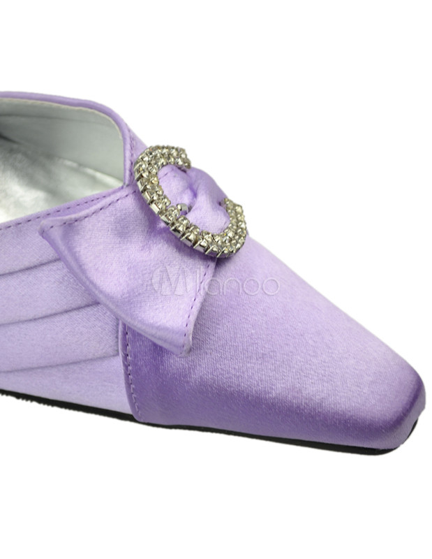 Romantic Lavender Silk And Satin Wedding Bridal Shoes