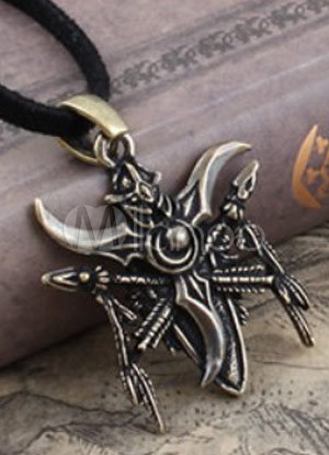 Demon Cyclotron Halberd Bronze Copper Men's Necklace - Milanoo.com