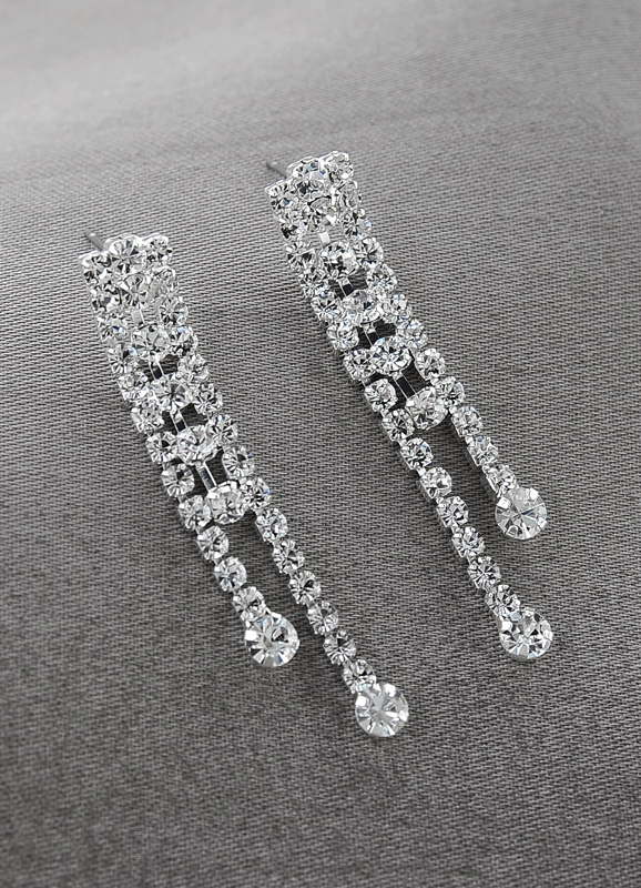 Sweet Silver Diamond Metal Wedding Jewel Set - Milanoo.com