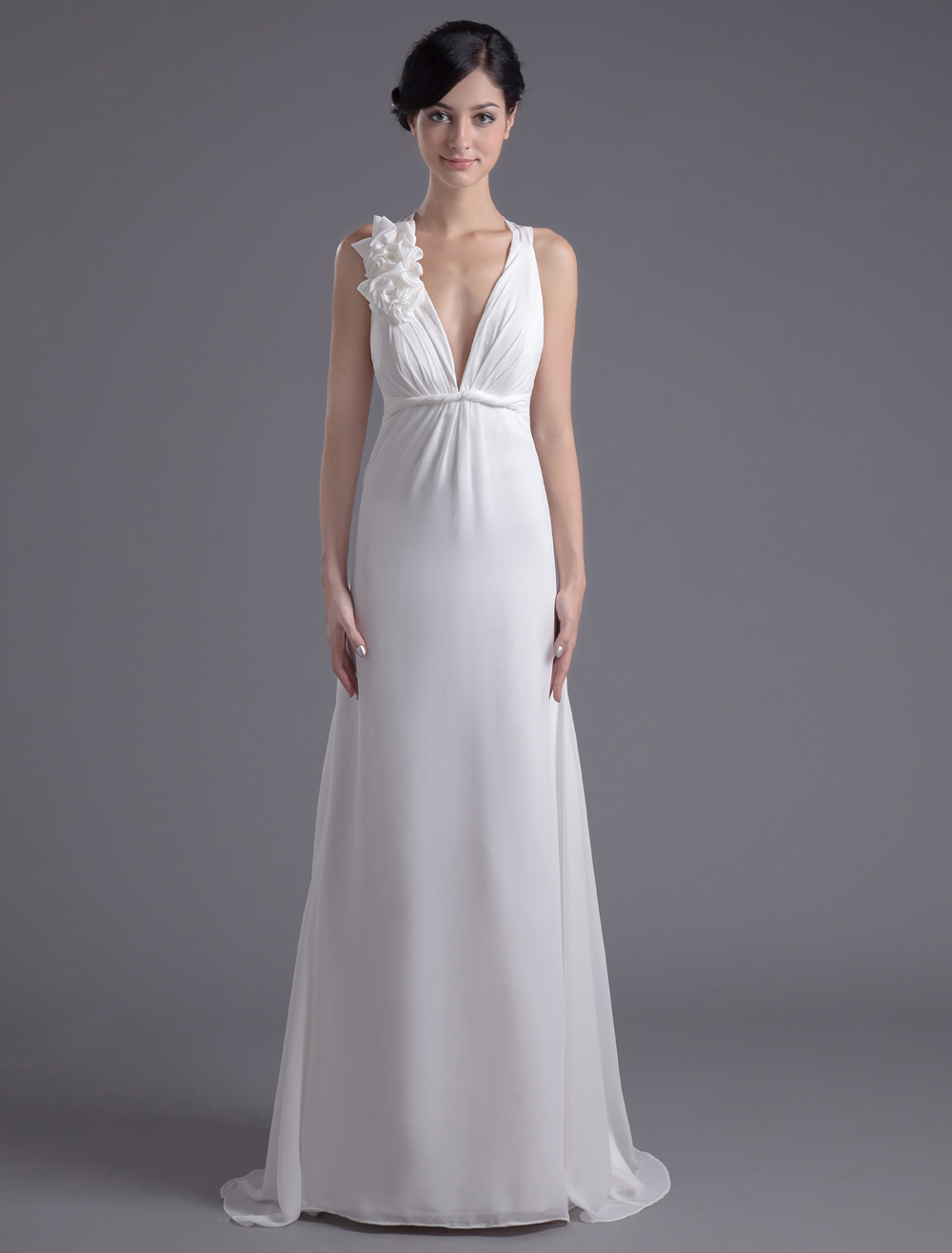 ivory chiffon gown