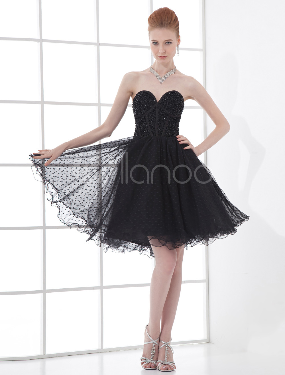 short sleeve black babydoll dress