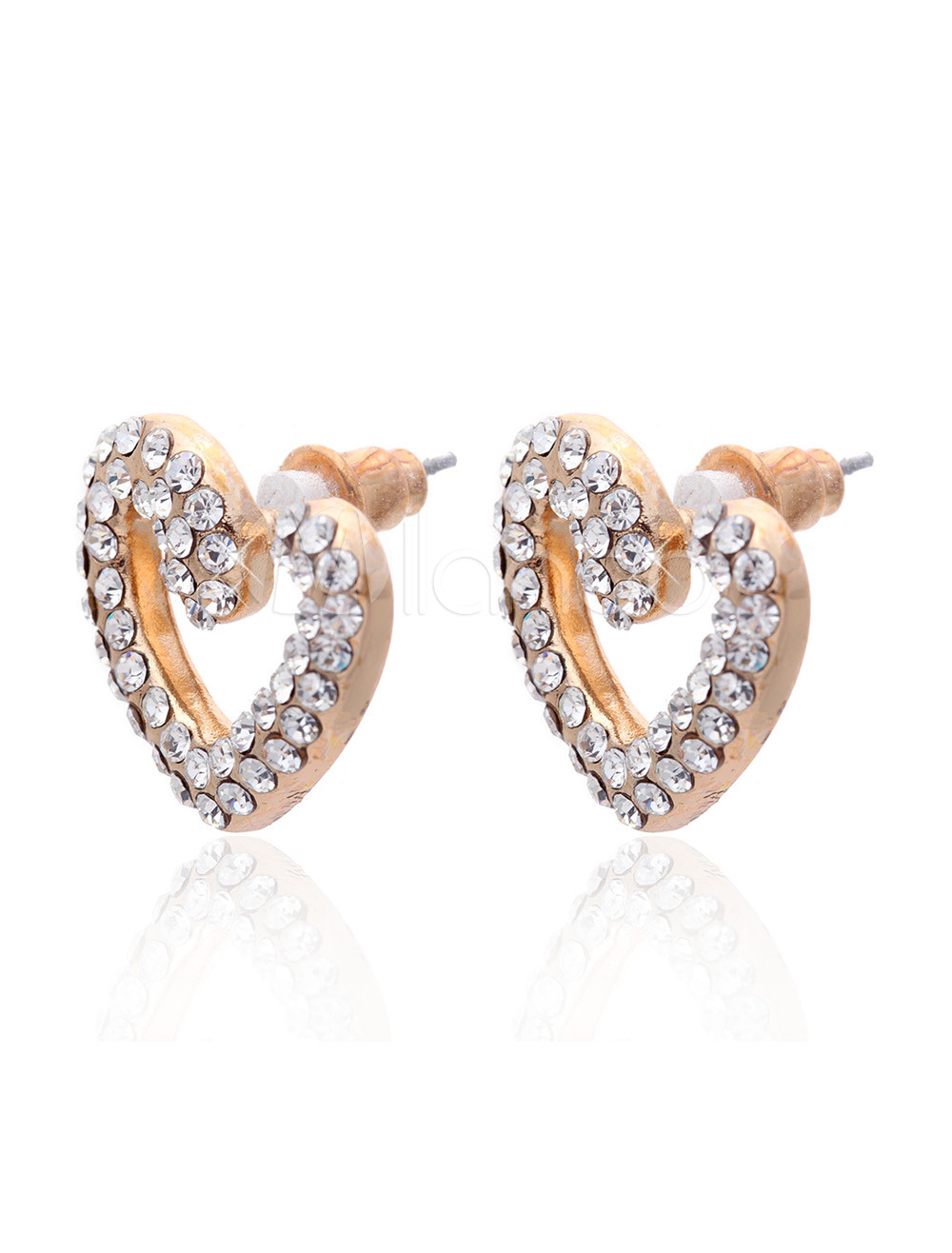 Lovely Heart Shape Gold Women's Trendy Earrings - Milanoo.com