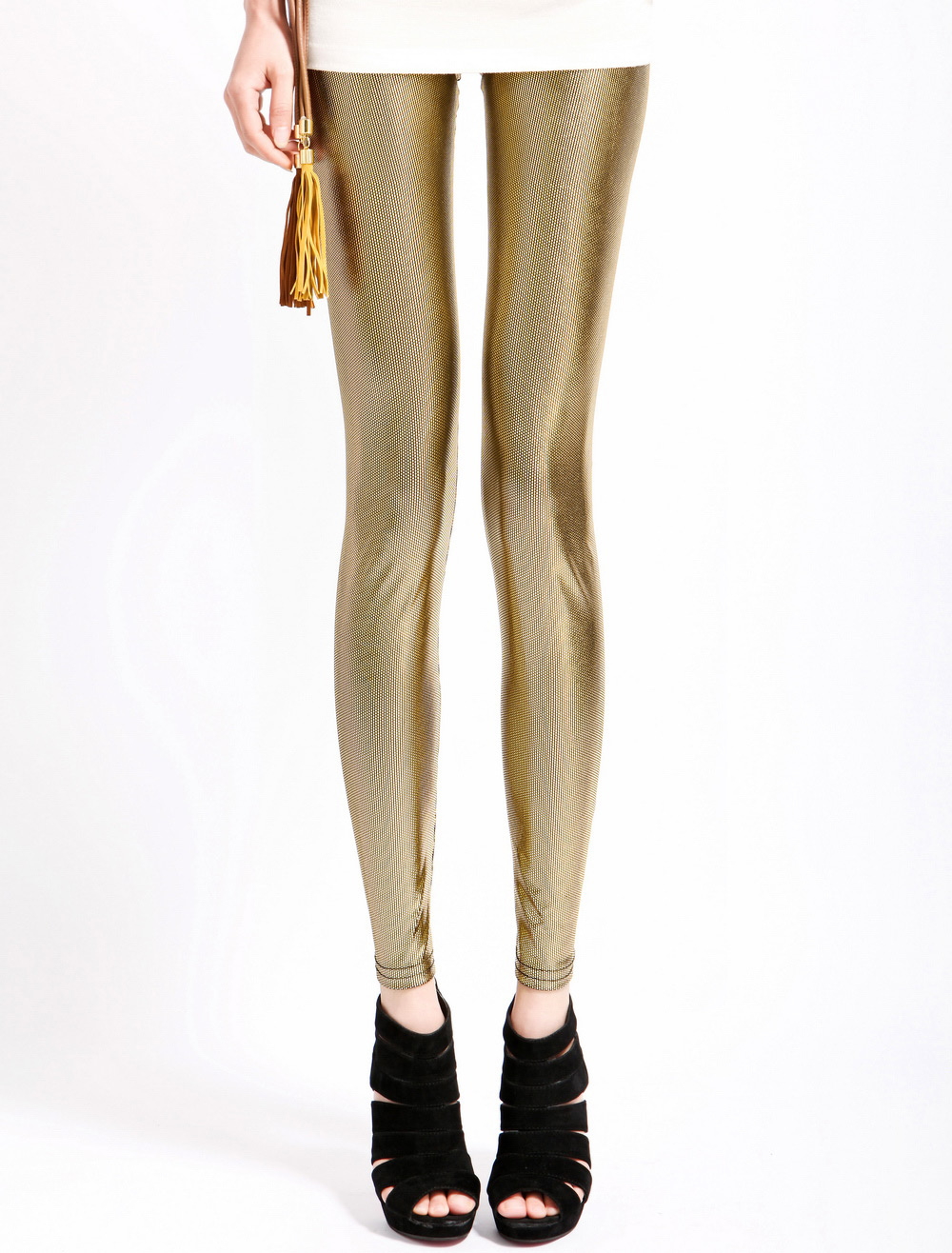 gold spandex pants