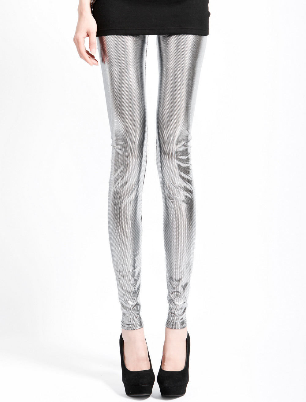 Glitter Silver Spandex Leggings