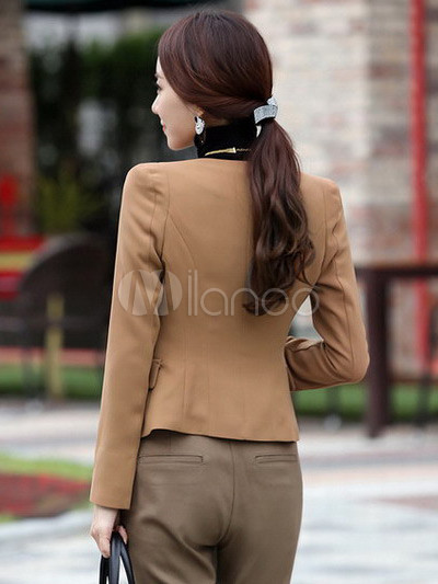 Abbigliamento casual formale cachi di cotone femminile - Milanoo.com