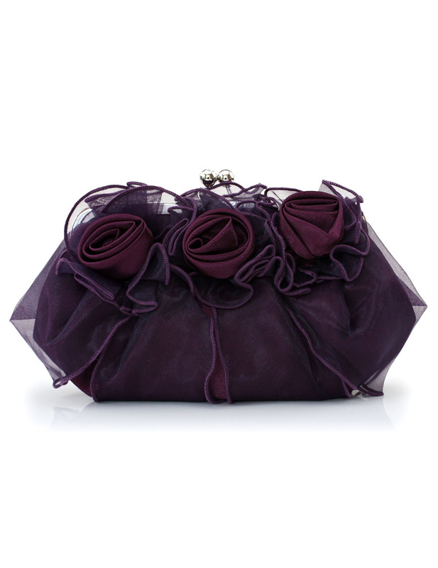 pink satin evening bag