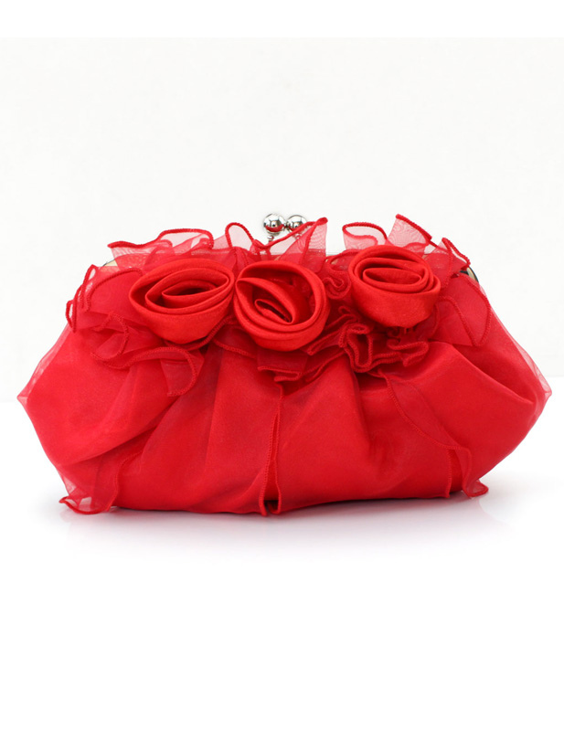 pink satin evening bag