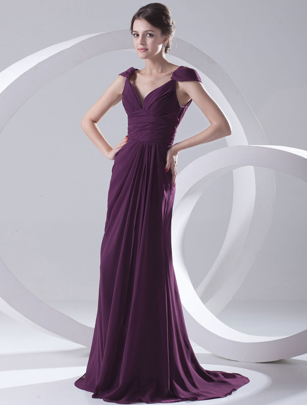 Платье Шифон Фиолетовый фото 6