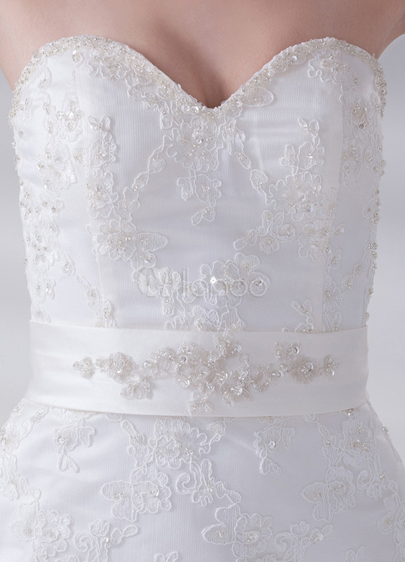 Sexy Ivory Sheath Sweetheart Beading Bridal Wedding Dress