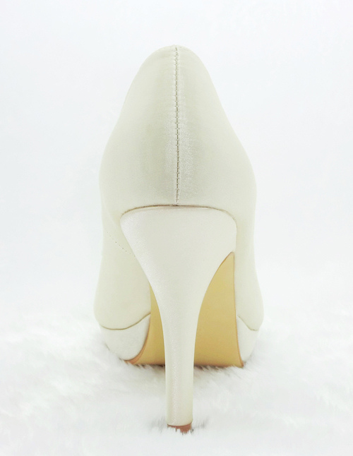 Chic Champagne Satin Rhinestone Pumps For Bride - Milanoo.com